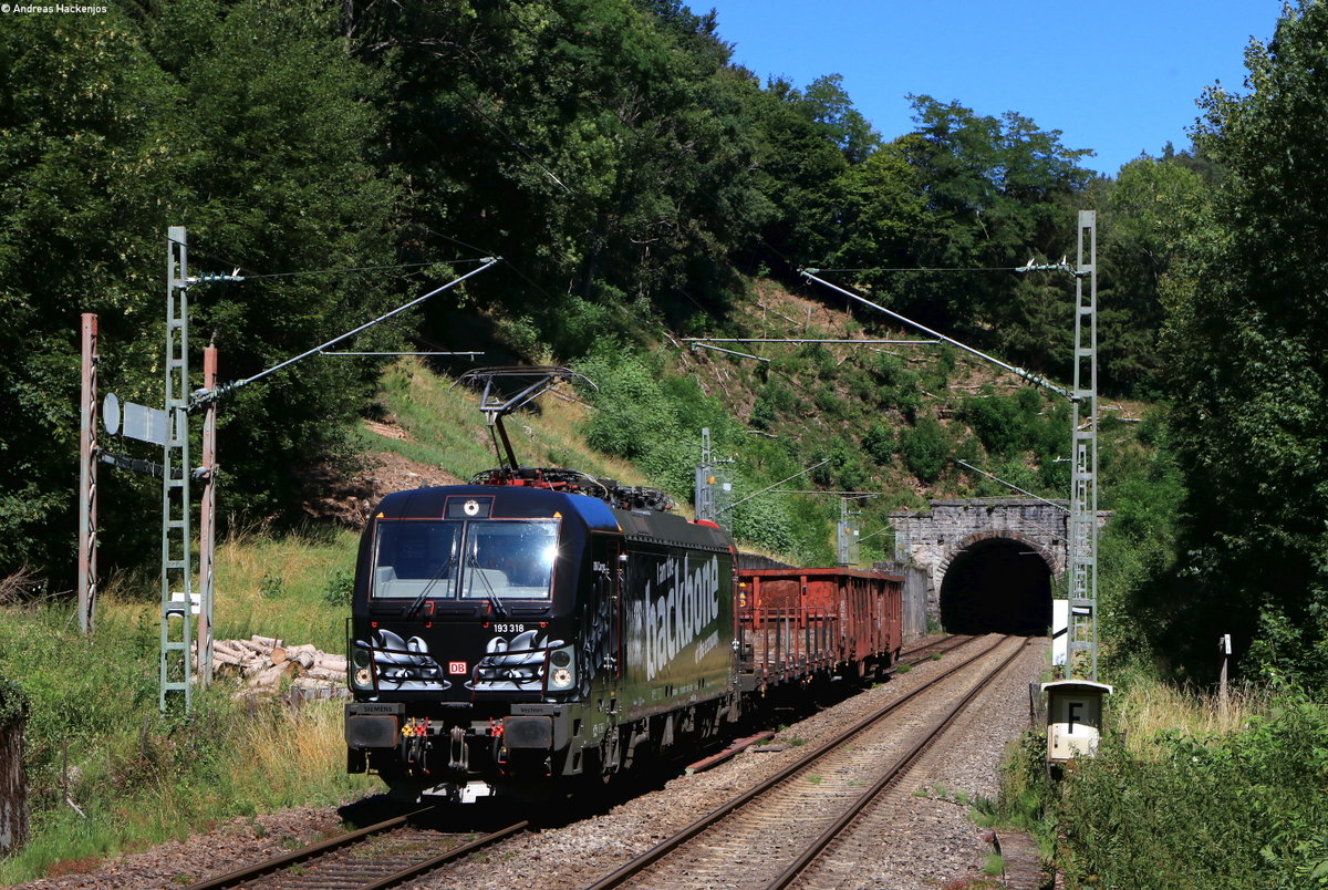 193 318-3  Backbone  mit dem EZ 52054 (Villingen(Schwarzw)-Offenburg Gbf) bei Nußbach 30.7.20