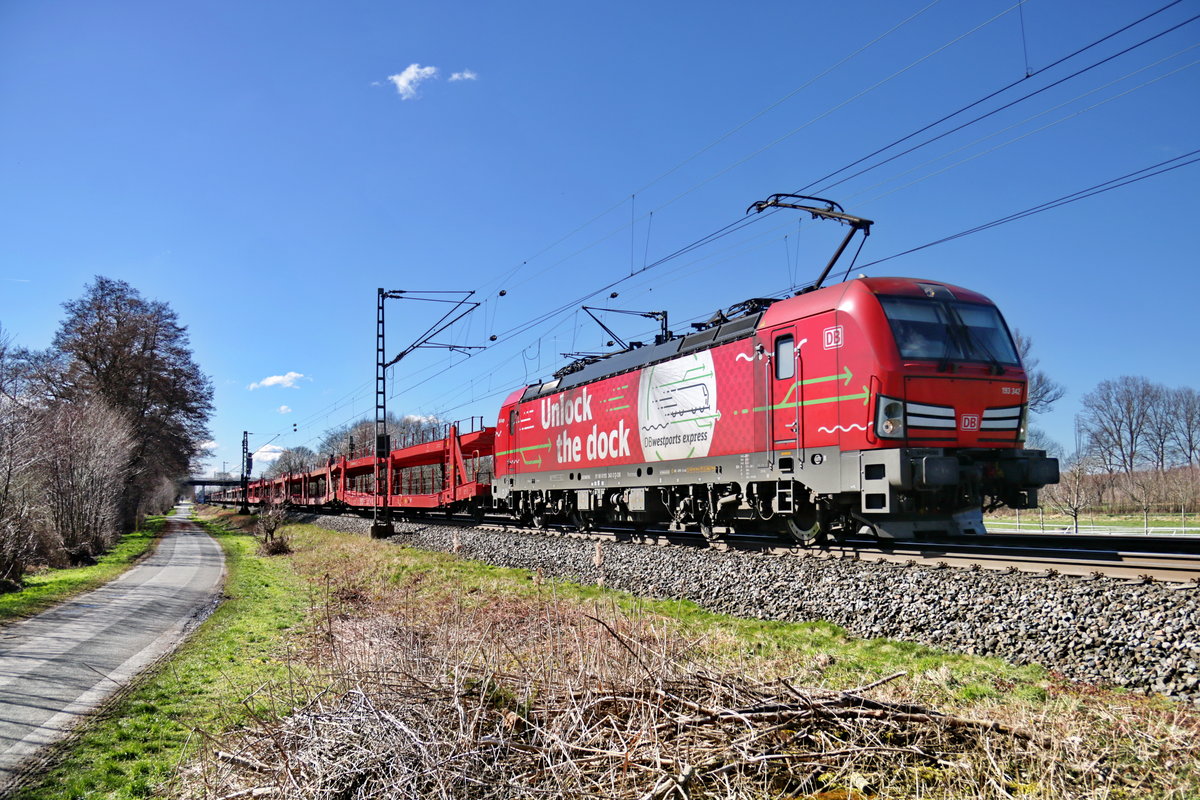 193 342  Unblock the Dock  mit dem Seelze Mischer am 19.3.21 bei der Durchfahrt in Sythen
