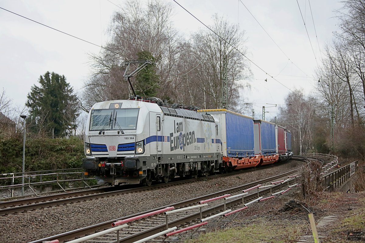 193 364   I am European  DB Vectron in Gelsenkirchen Buer Nord, Januar 2021.