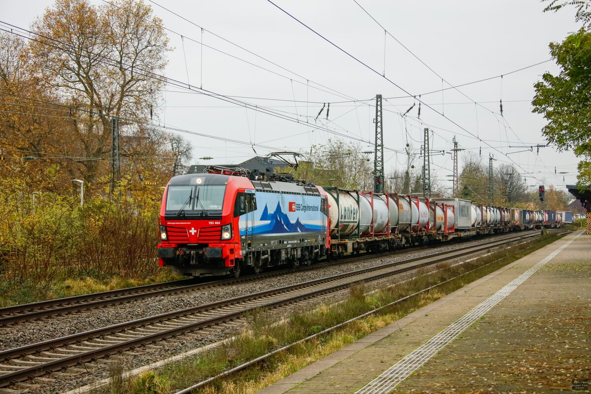 193 464 SBB Cargo International in Hilden, am 20.11.2021.