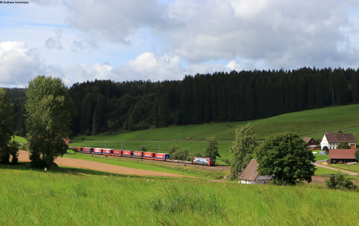 193 468  Chiasso  mit dem DGS 43078 (Basel SBB RB-Linz(Rhein)) bei Stockburg 8.8.21