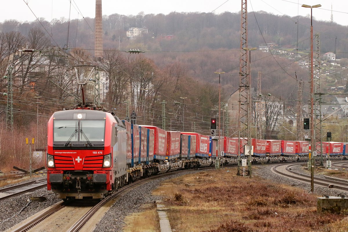 193 475 SBB Cargo International mit Winner in Wuppertal, M�rz 2019.