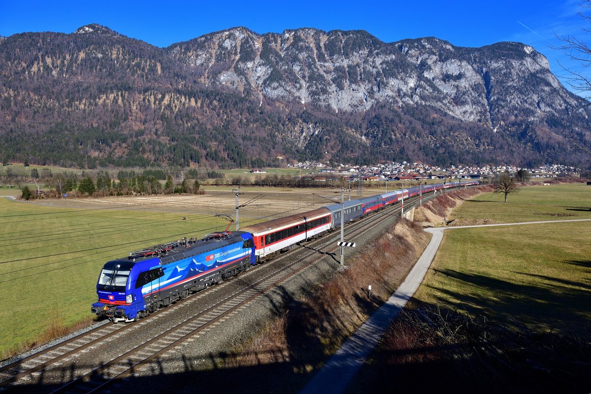 193 516 mit DPF 1389 am 22.02.2020 bei Kirchbichl.