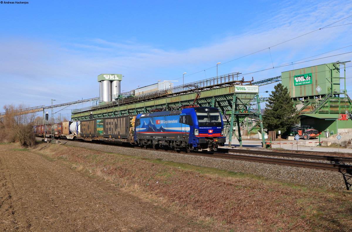193 535-2 mit dem DGS 40161 (Kijhoek Nord-Gallarate) bei Friesenheim 20.3.21