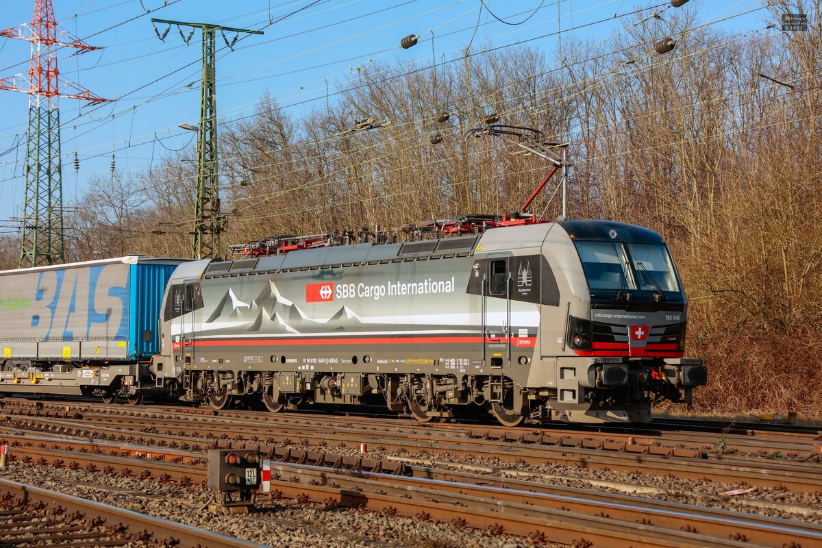 193 548 SBB Cargo International  Holstentor Lübeck  in Köln Gremberg, Februar 2025.