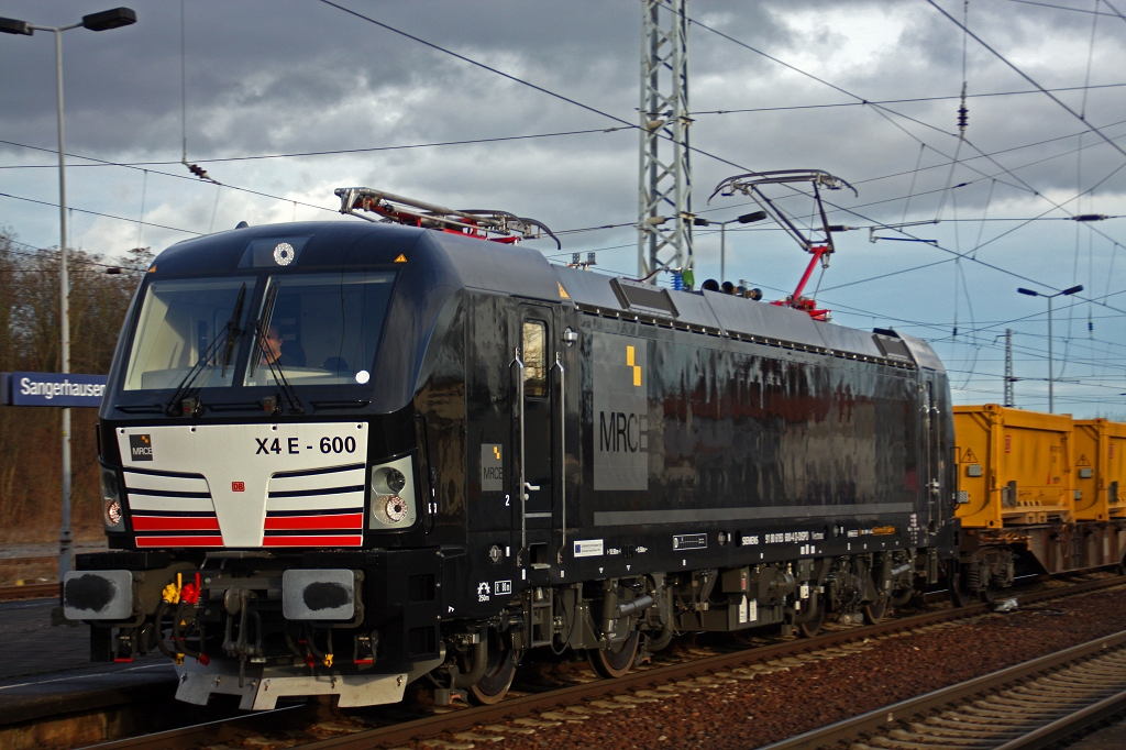 193 600 verm. an DB Fahwegdienste am 15.01.15 in Sangerhausen gen Nordhausen.