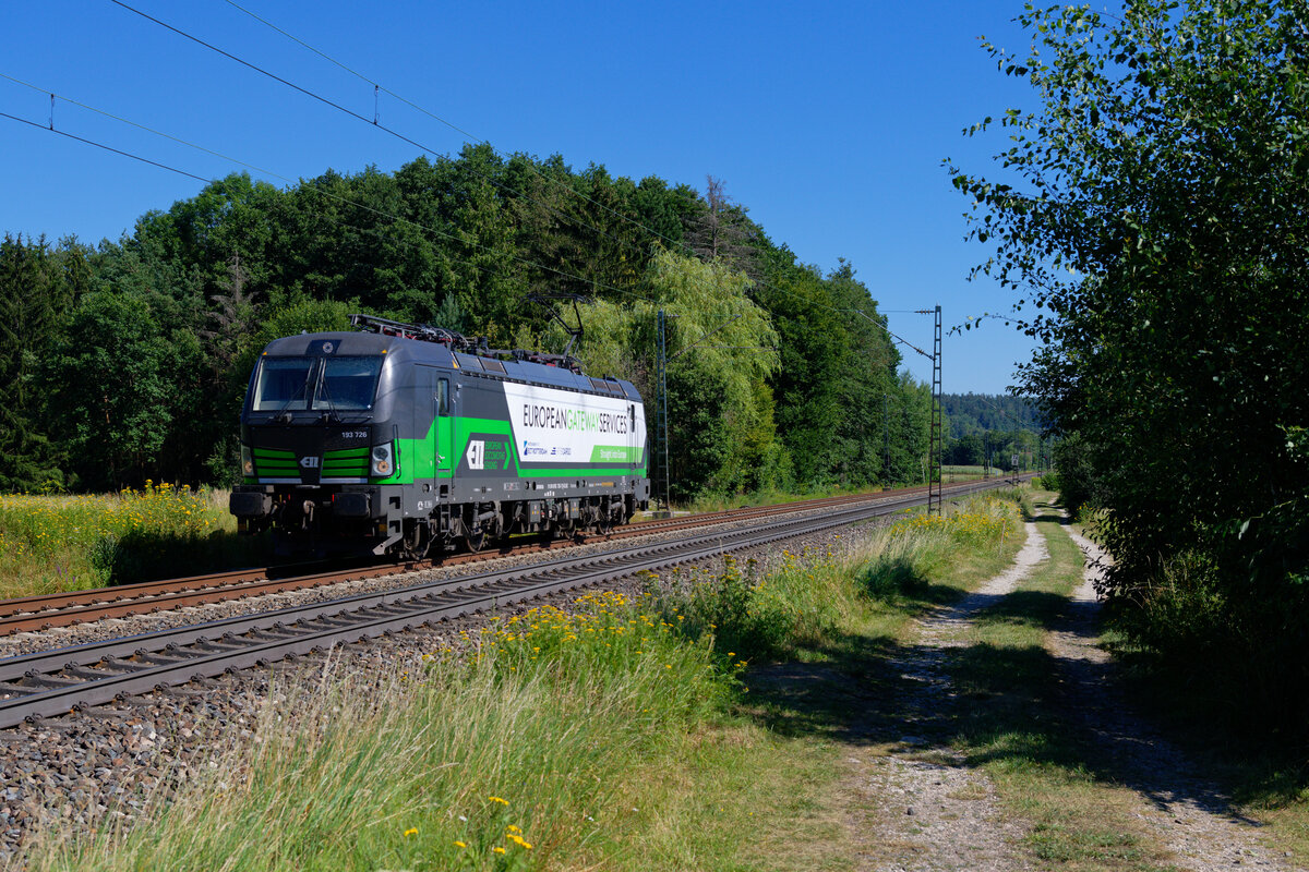 193 726 ELL/RTB Cargo  European Gateway Services  als Lz bei Postbauer-Heng Richtung Nürnberg, 27.07.2020