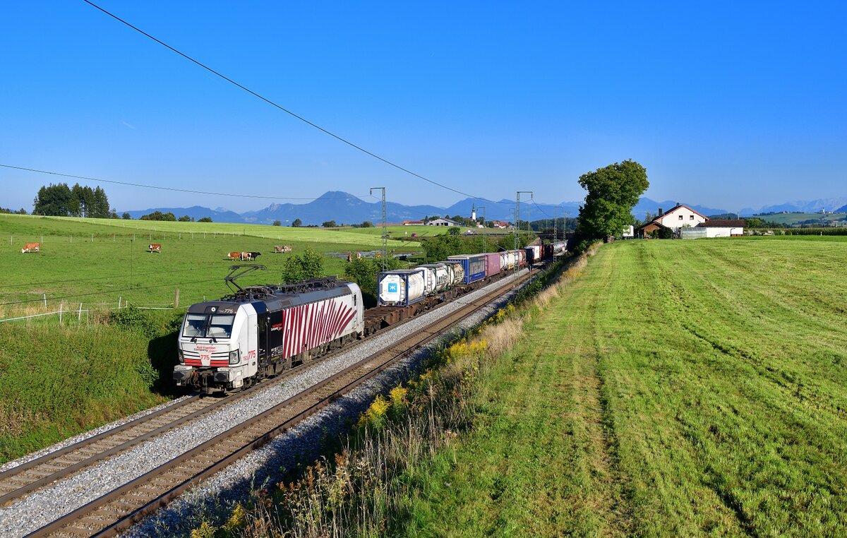 193 775 mit einem KLV am 08.09.2021 bei Hörafing.