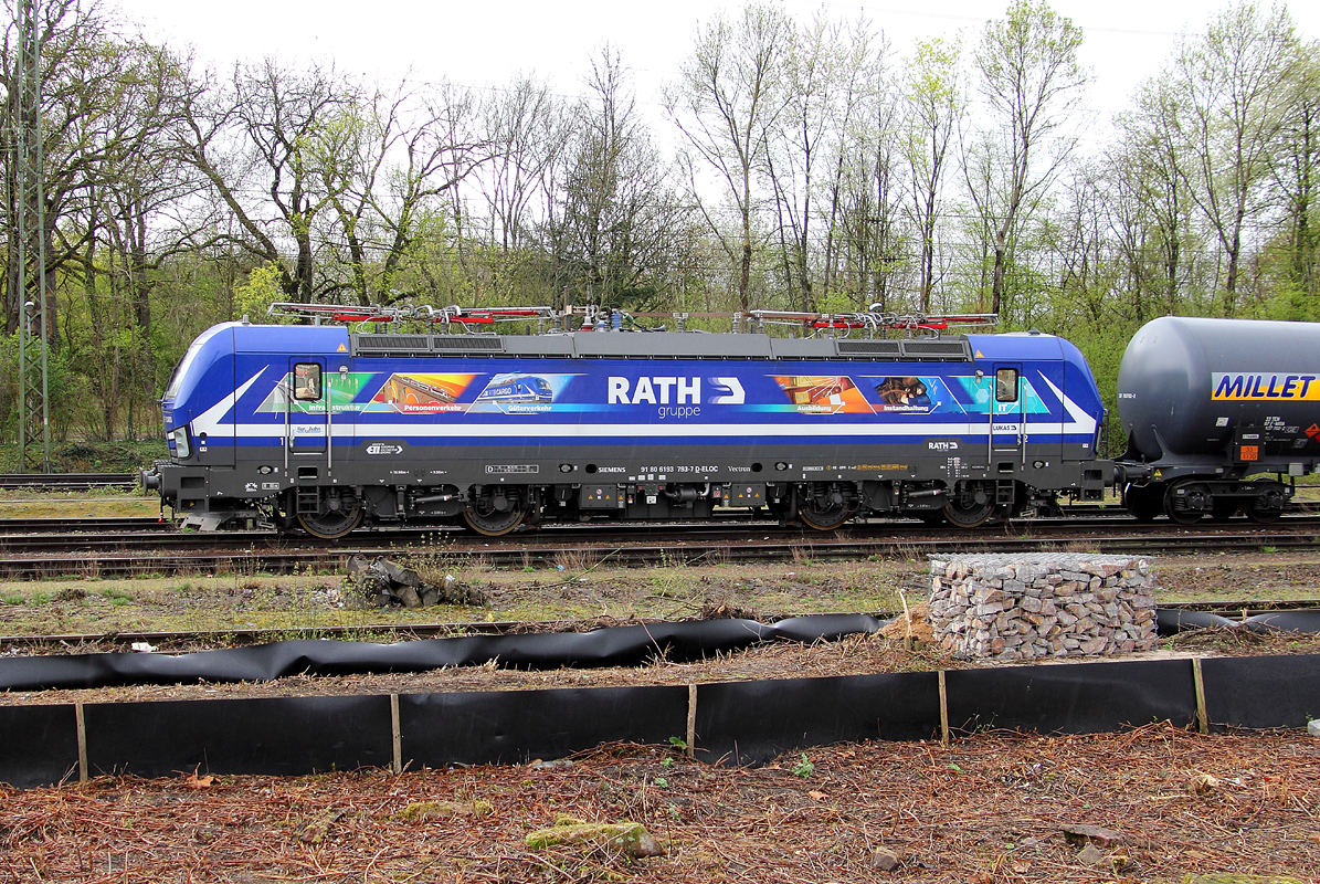 193 793-7 D-ELOC / Rurtalbahn GmbH / Güterbahnhof Karlsruhe / 03.04.2019