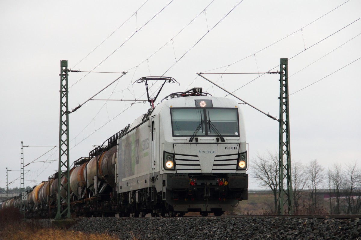 193 813-3 Railpool bei Reundorf am 08.01.2015.