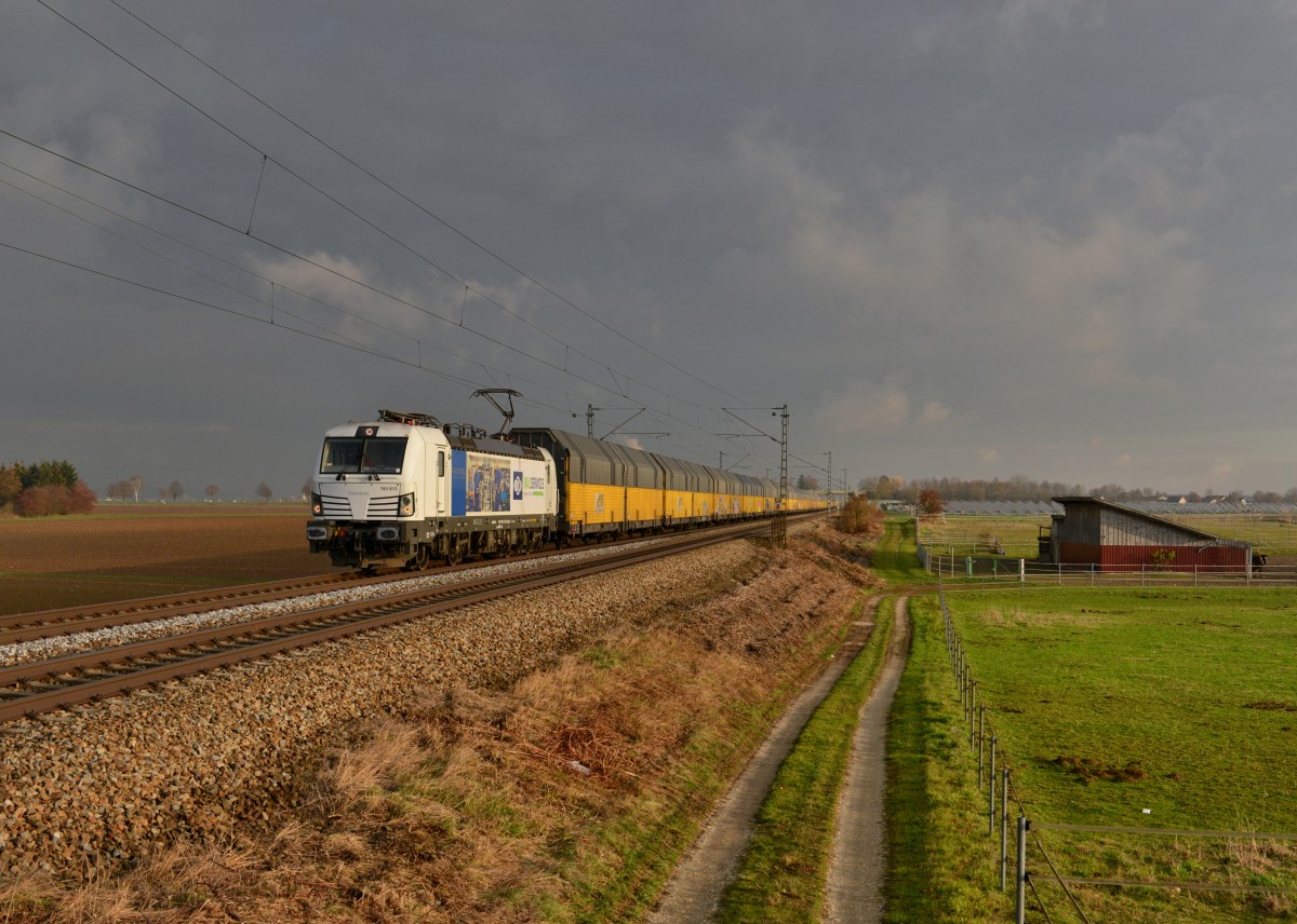 193 813 mit einem ARS Altmann am 27.11.2015 bei Stephansposching. 