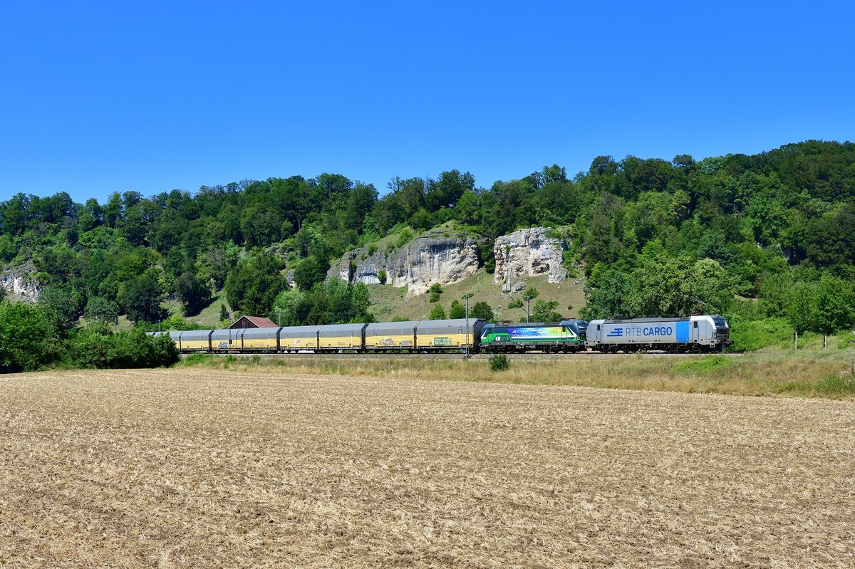 193 816 + 193 249 mit einem ARS Altmann am 24.07.2019 bei Hagenacker. 
