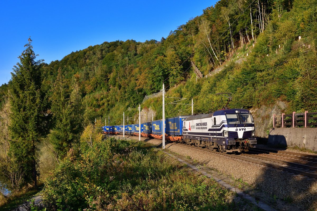 193 817 mit einem KLV am 30.09.2020 bei Ingling.