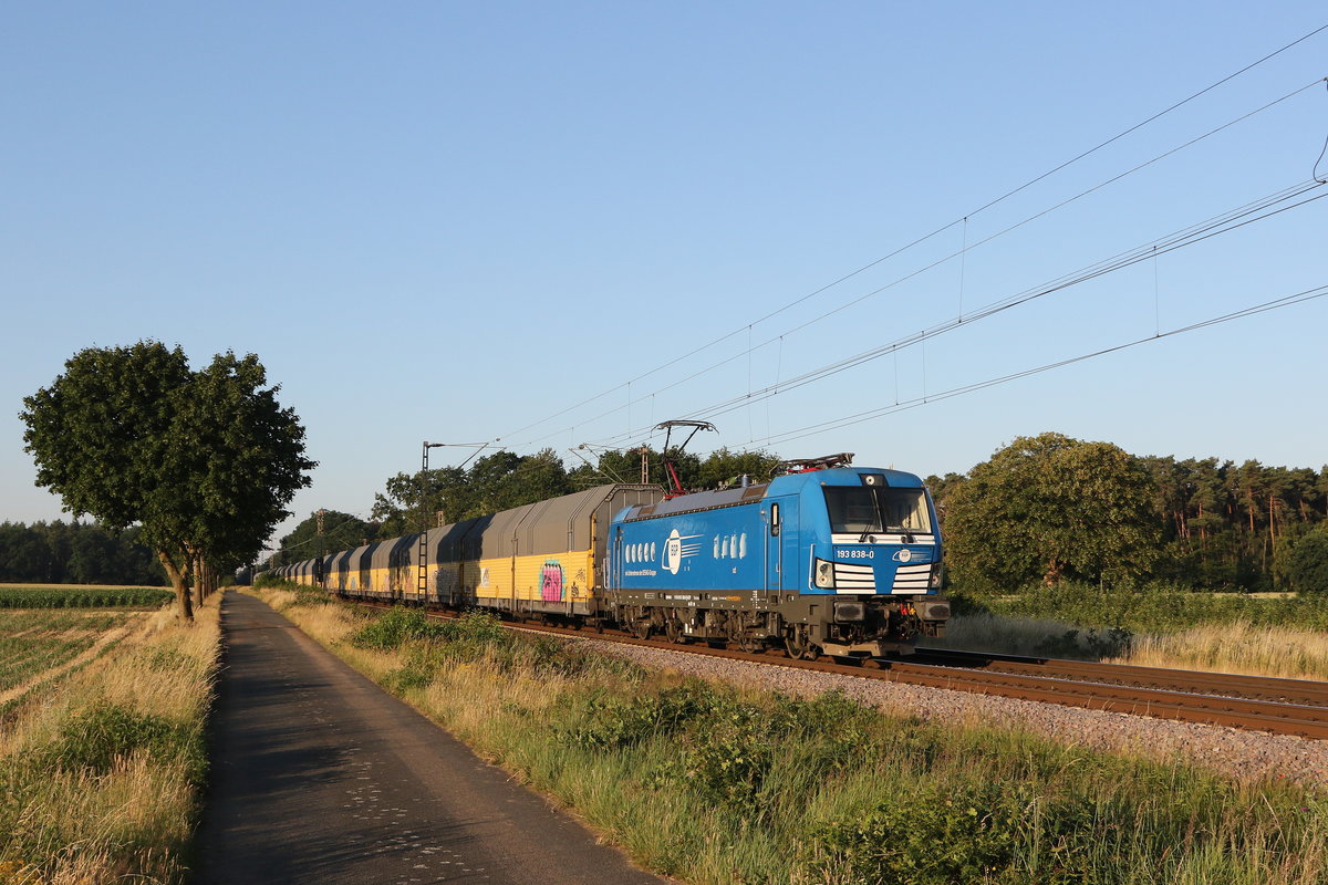 193 838 von der  Eisenbahn Gesellschaft Potsdam  am 26. Juni 2020 bei Dörverden.