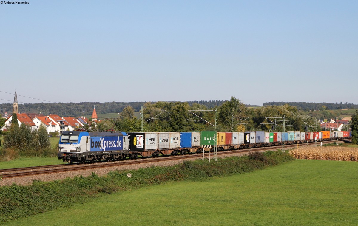 193 843 mit einem Containerzug bei Heidelsheim 1.10.15