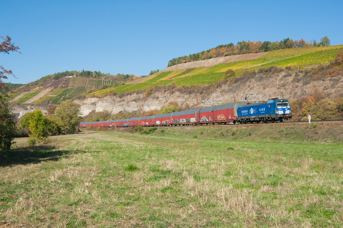 193 848 von EGP mit dem DGS 41985 von Bremerhaven Kaiserhafen nach Kalsdorf bei Himmelstadt, 13.10.2018