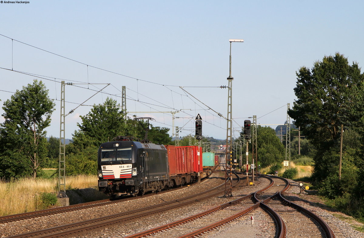 193 851-3 mit dem DGS 69246 (Singen(Htw)-Waltershof Alte Süderelbe) in Welschingen 16.7.19