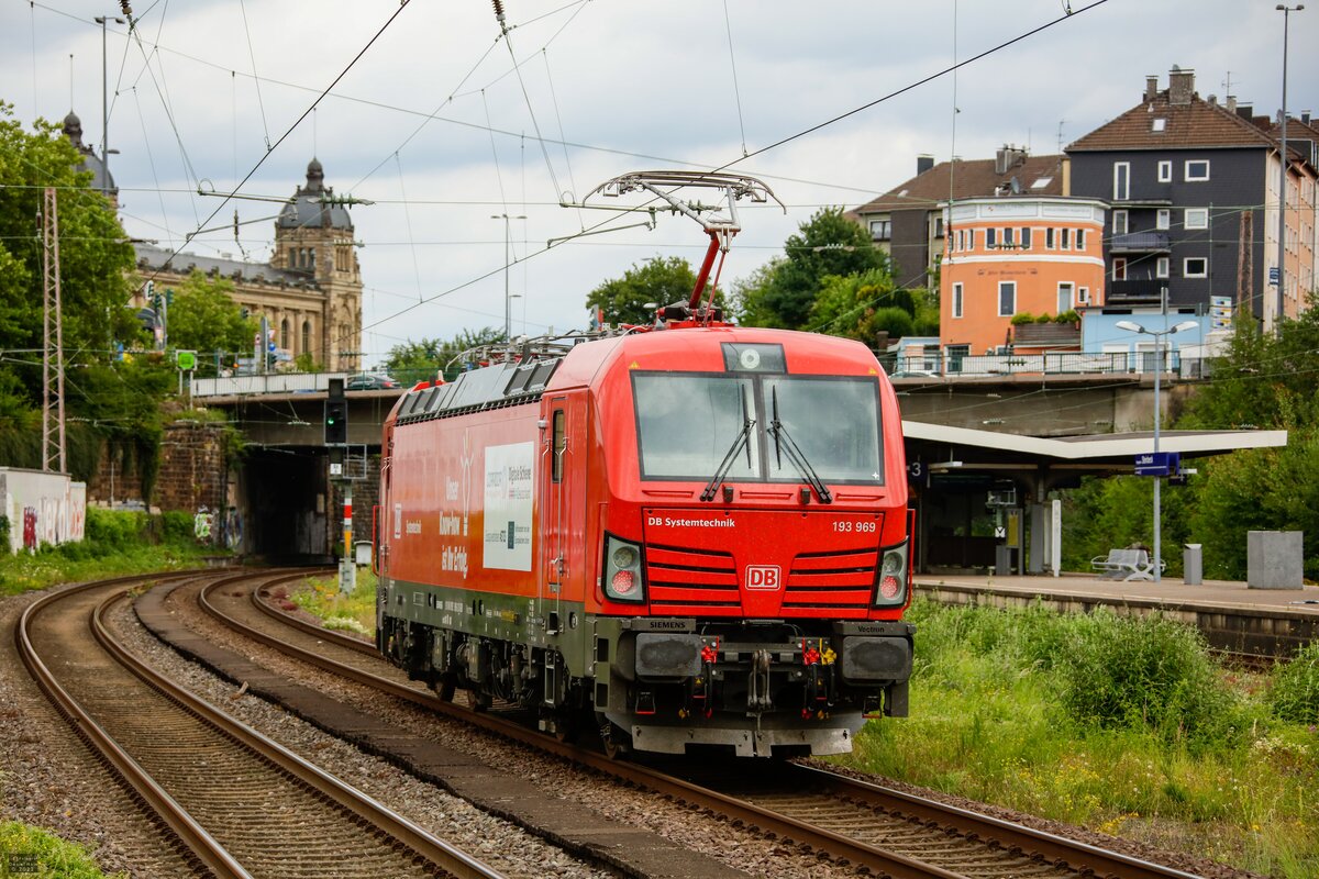 193 969 DB Systemtechnik in Wuppertal Steinbeck, am 09.07.2022.