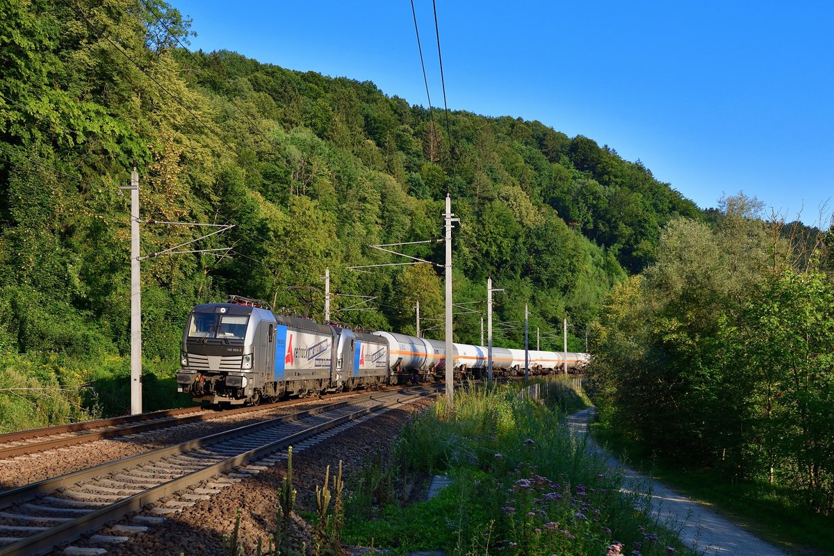 193 993 + 193 992 mit einem Gaskesselzug am 08.08.2020 bei Ingling.