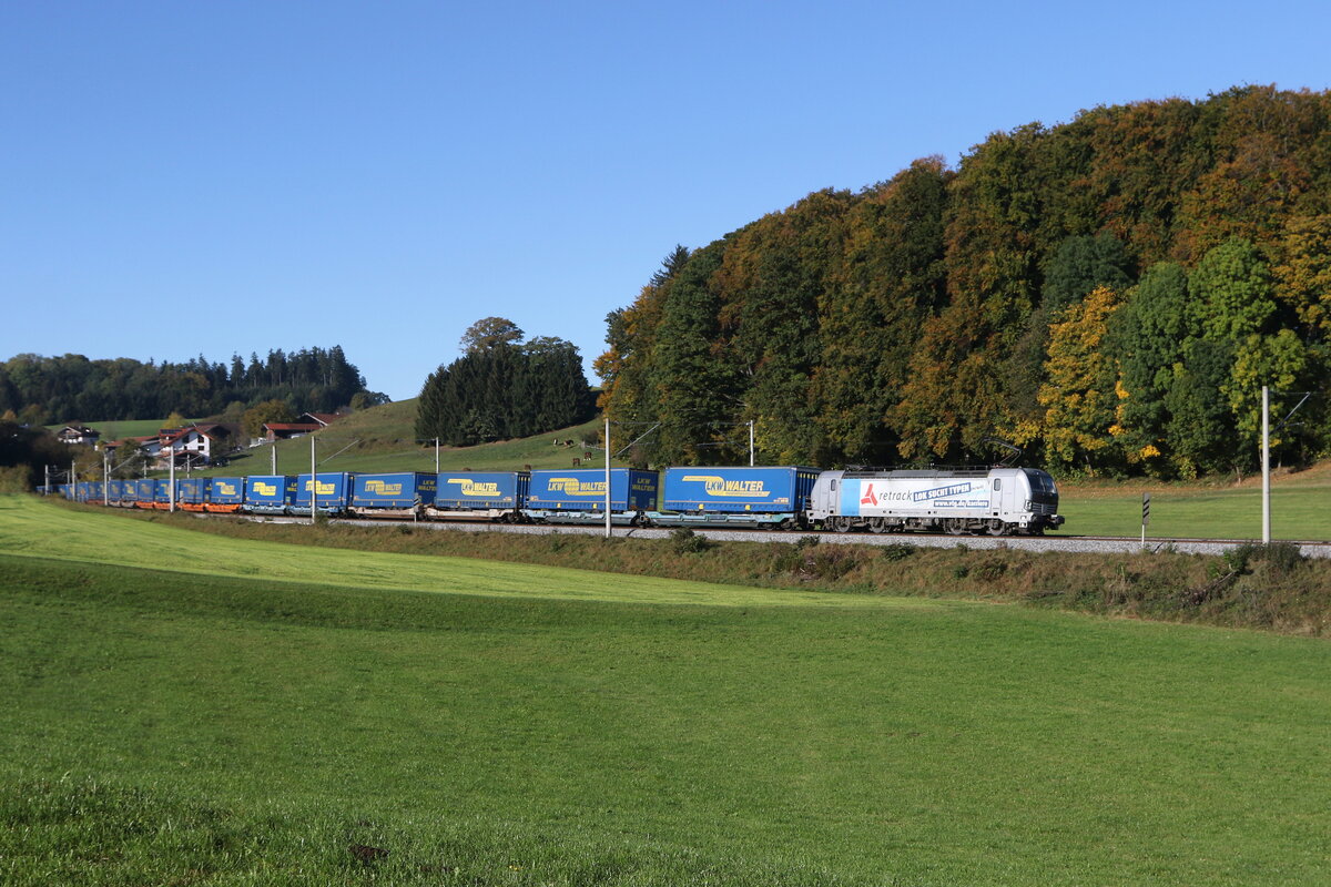 193 993 war mit einem  WALTER-KLV  am 25. Oktober bei Axdorf im Chiemgau in Richtung Salzburg unterwegs.