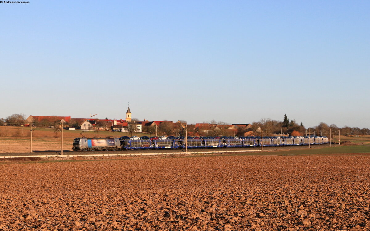 193 994-1 mit dem DGS 46664 (Kecskemet – Zeebrugge Ramskapelle) bei Rudolzhofen 23.2.22