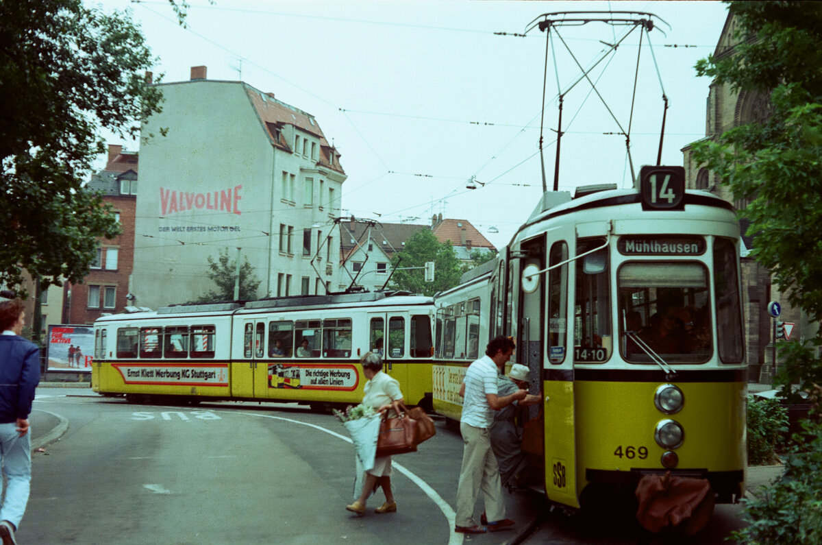 1983: Die wenig bekannte Stuttgarter Straßenbahnschleife Schreiberstraße (Linie 14) 