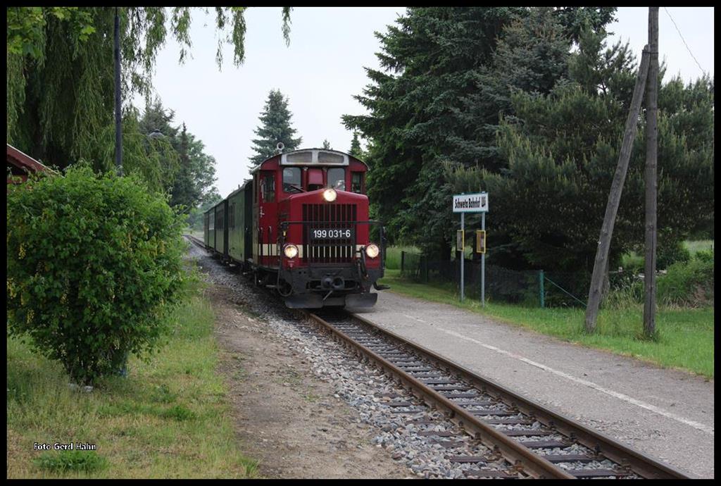 199031 hält am 26.05.2016 um 8.52 Uhr auf dem Weg nach Mügeln in Schweta.