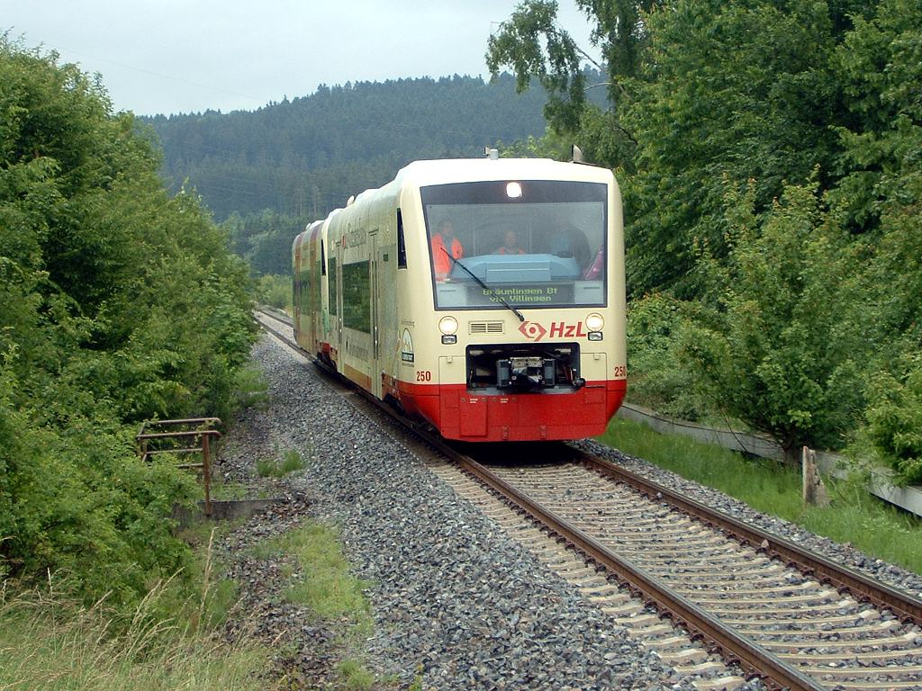 2009 fuhren bei der SWEG (VT 521  Stadt Kehl ) und der HzL (VT 250)jeweils ein Triebwagen, die eine spezielle BaWü-Werbung bekommen haben. 

Am 23.06.3009 konnte ich VT 250 und ein weiterer RS1 der HzL kurz vor Schwenningen - Hammerstatt aufnehmen.
