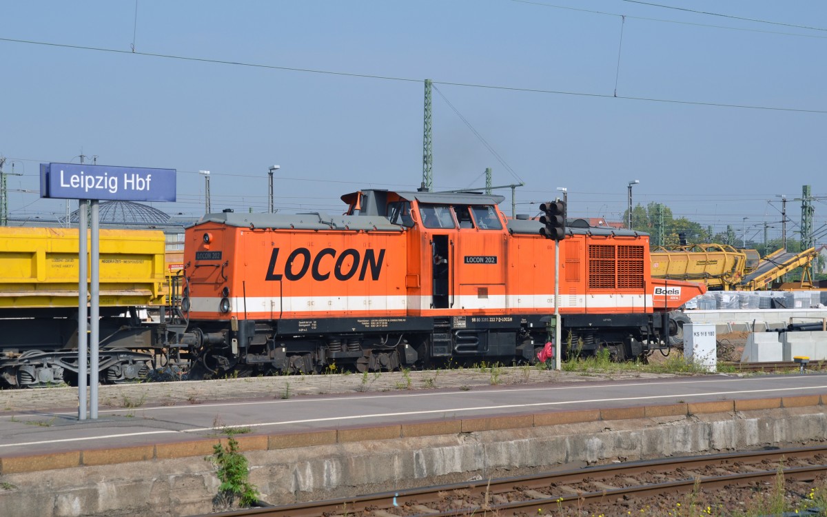 201 222 alias Locon 202 war am 06.09.14 ebenfalls mit einem Bauzug in Leipzig abgestellt.  