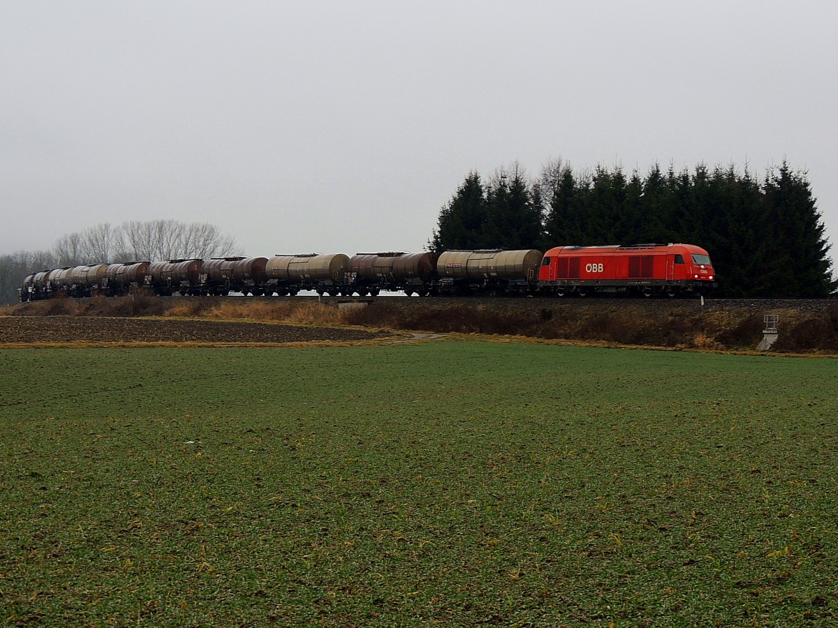 2016 071-9 mit der werktäglichen Zugleistung GAG47850, Lenzing-Attnang-Ried-Simbach; 140124