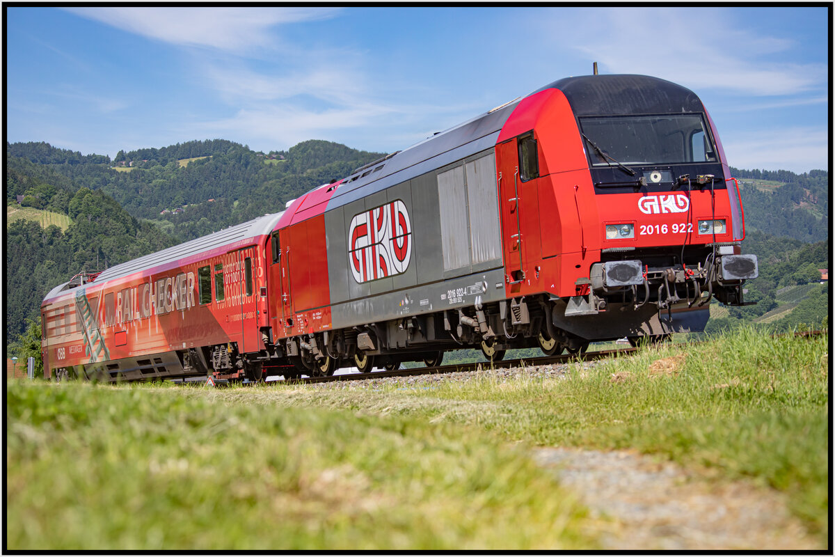 2016.922 am 15.Juni 2021 auf dem Weg nach Wies Eibiswald mit dem  Railchecker  