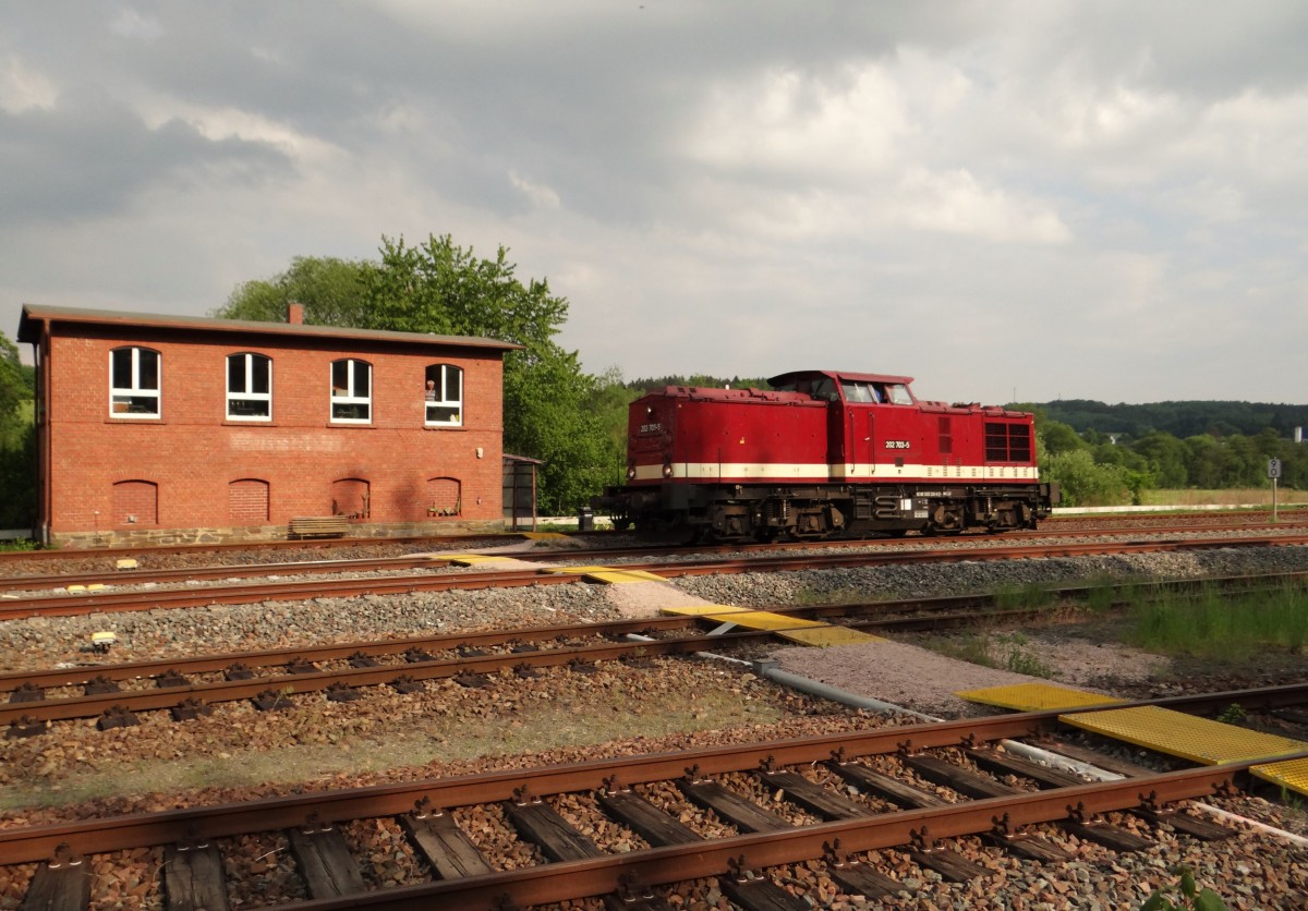 202 703-5 zu sehen beim Umsetzen am 21.05.15 in Weischlitz/V.