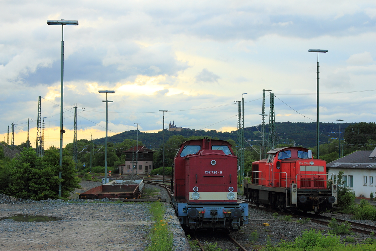 202 720-9 EBS und 294 676-2 DB Cargo in Lichtenfels am 18.06.2016.