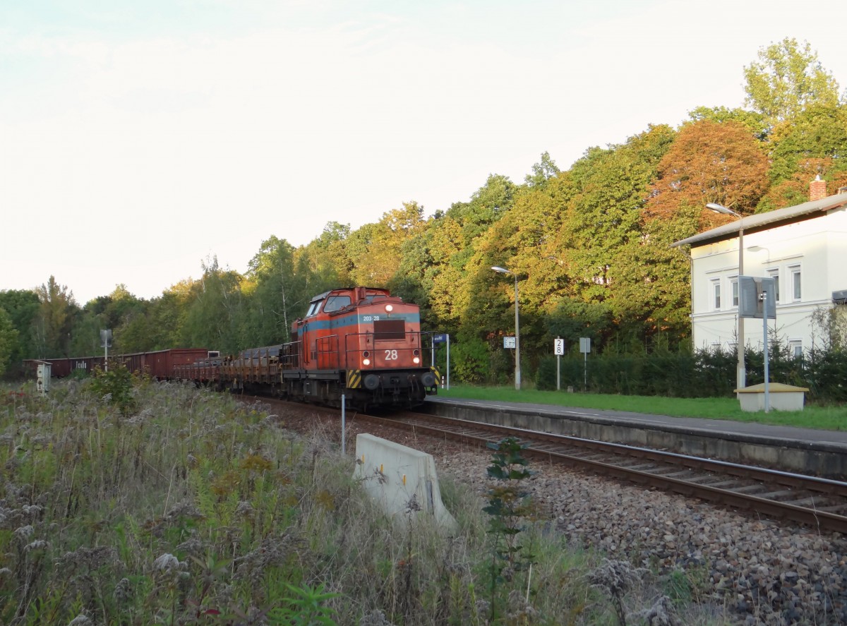 203-28 der SWT zu sehen am 29.09.14 in Plauen-West.