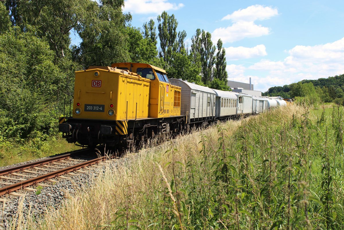 203 314-0 und 203 312-4 fuhren am 07.07.16 von Bad Brambach nach Gera. Hier der Zug in Plauen/V.