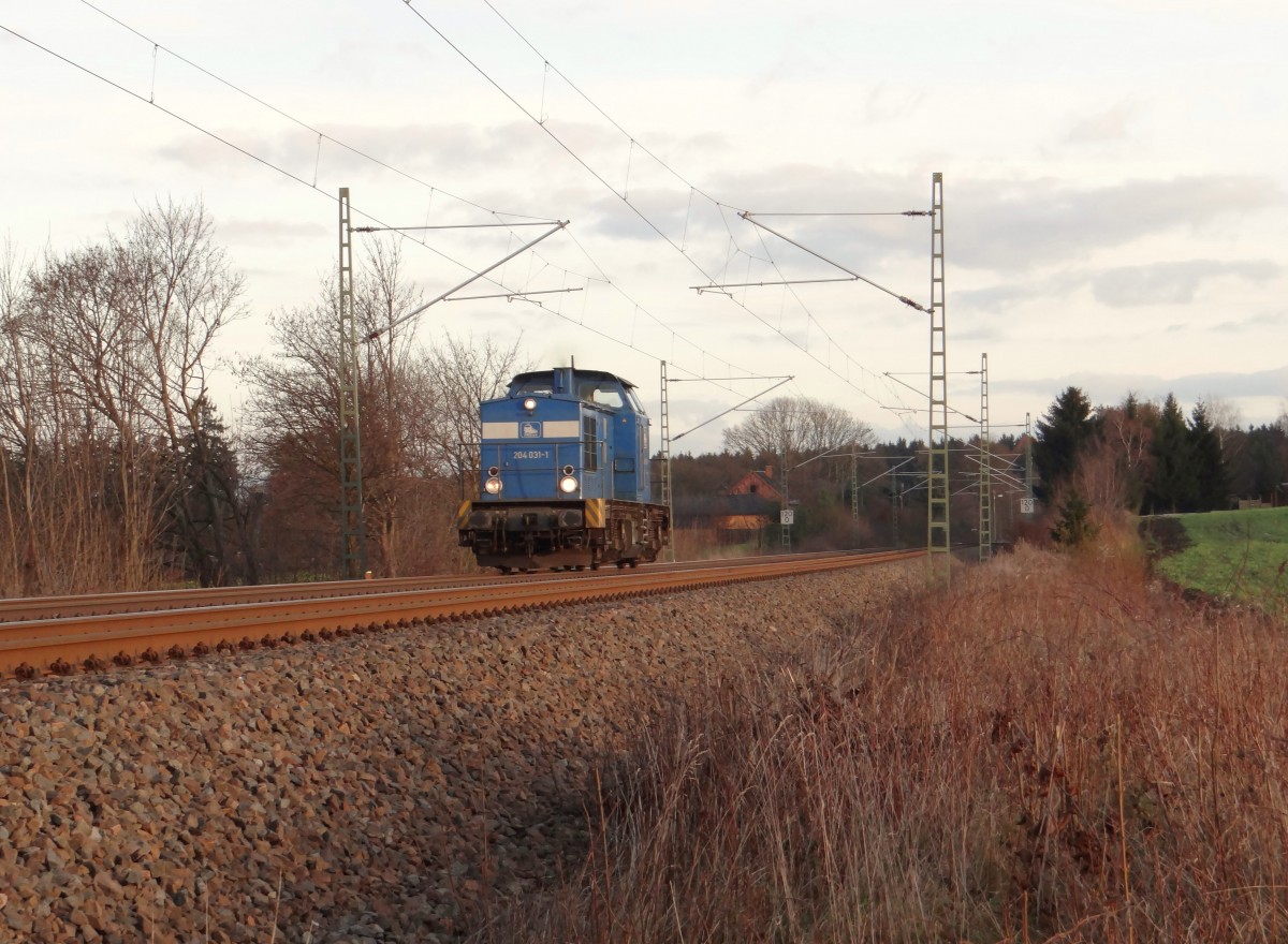 204 031-1 der Press hier am 08.12.14 an der Schöpsdrehe bei Plauen/v.