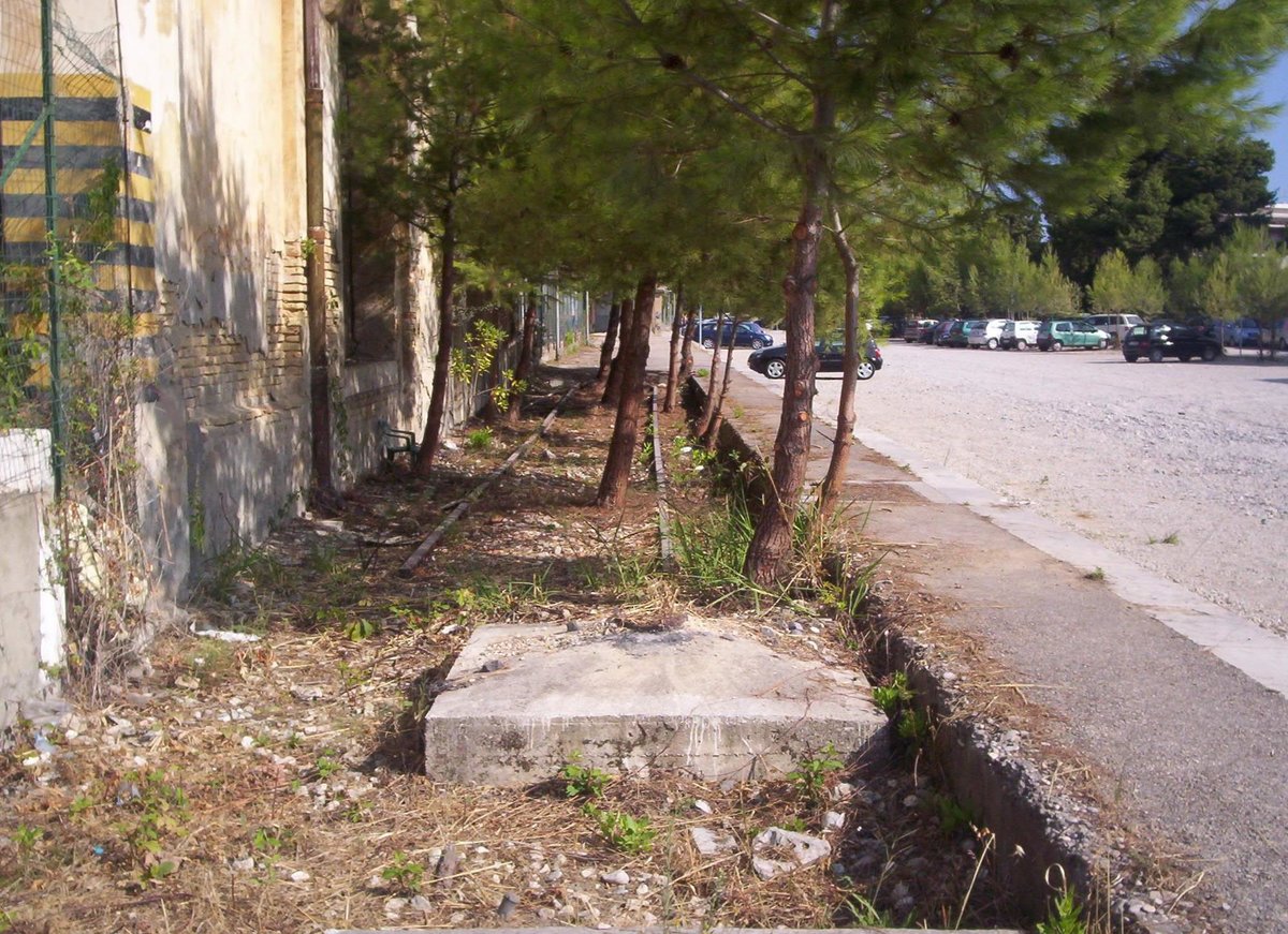 21 february 2005, during a visit at the Marina di Vasto station, an abandoned track with trees inside