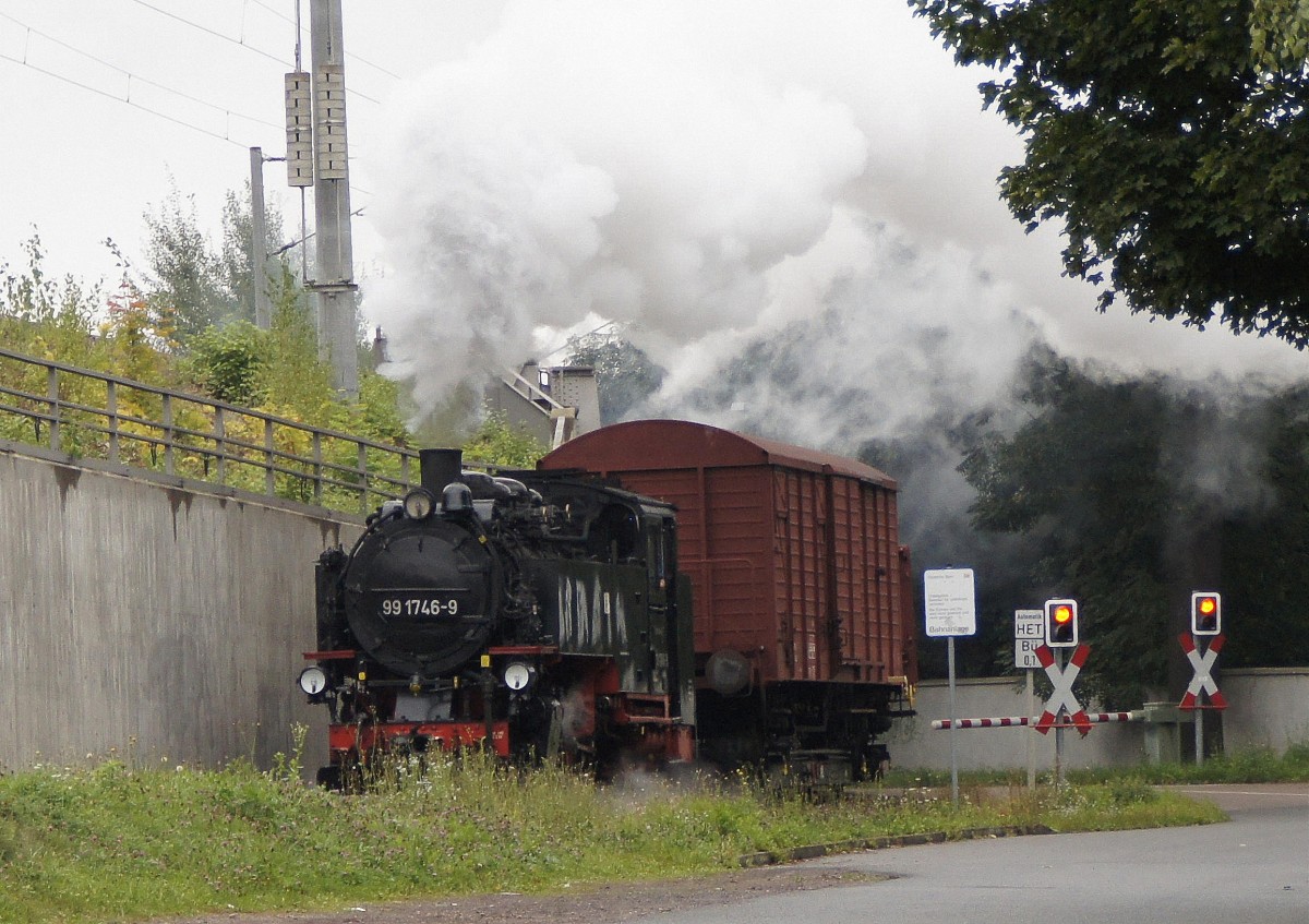 21.09.2013, 99 1746-9, GmP in der Ausfahrt Freital-Hainsberg