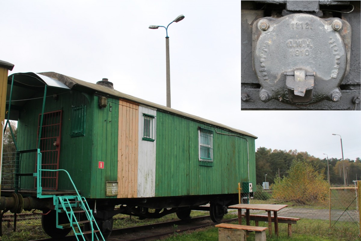 21.10.2014 Swinemünde. Bauzug mit historischen Wagen - Rolllager 1910 von Jaeger (Wuppertal) Elberfeld