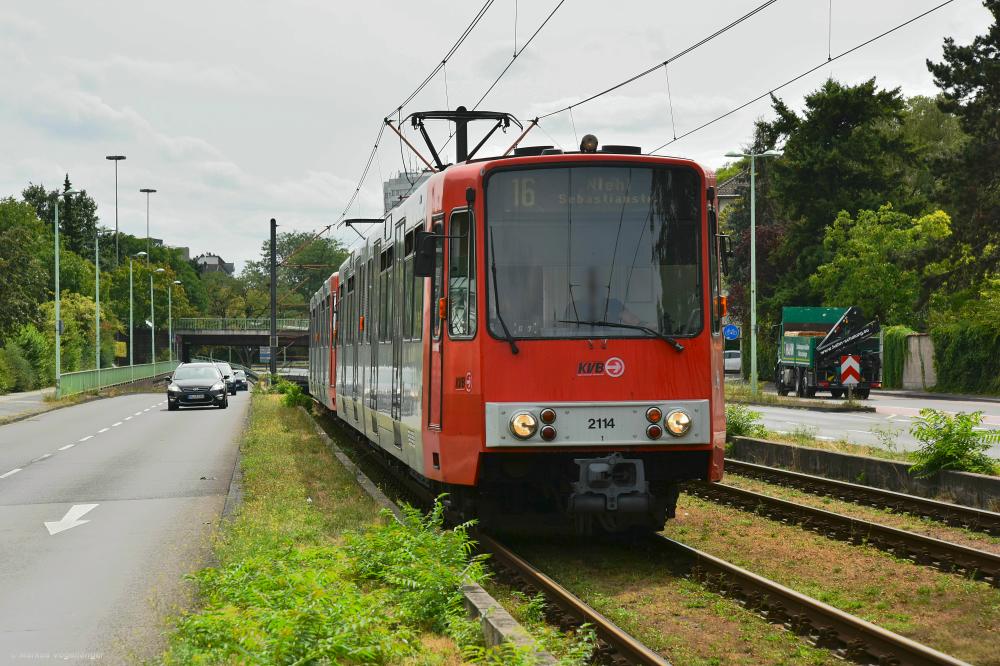 2114 und 2115 als Linie 16 auf der Amsterdamer Straße am 06.08.2019.