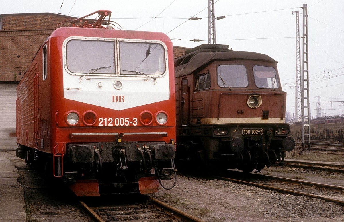  212 005 + 130 102  Halle  05.03.91