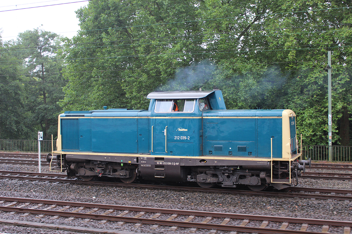 212 039 am 20.07.2015 in Düsseldorf-Volksgarten (Vom Intercity aus Aufgenommen)