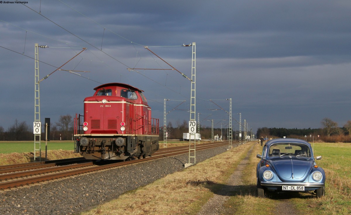 212 093-9 als Tfzf nach Ludwigshafen(Rhein) Hbf bei Forchheim 7.1.14