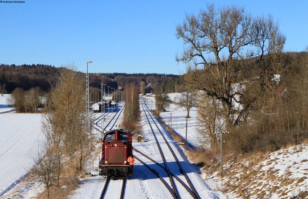 212 371-9 beim rangieren in Oberheutal 14.1.22