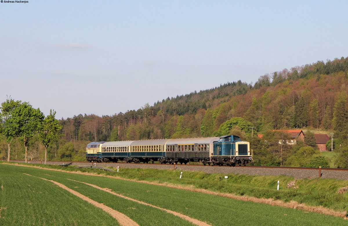 212 372-7 und 218 460-4 mit der RB 23478 (Wertheim-Miltenberg) bei Collenberg 30.4.17