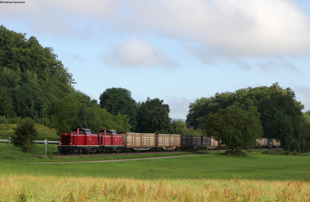 213 332-0 und 212 309 mit dem DGS 52695 (Ulm Rbf-Singen(Htw)) bei Stahringen 21.8.19