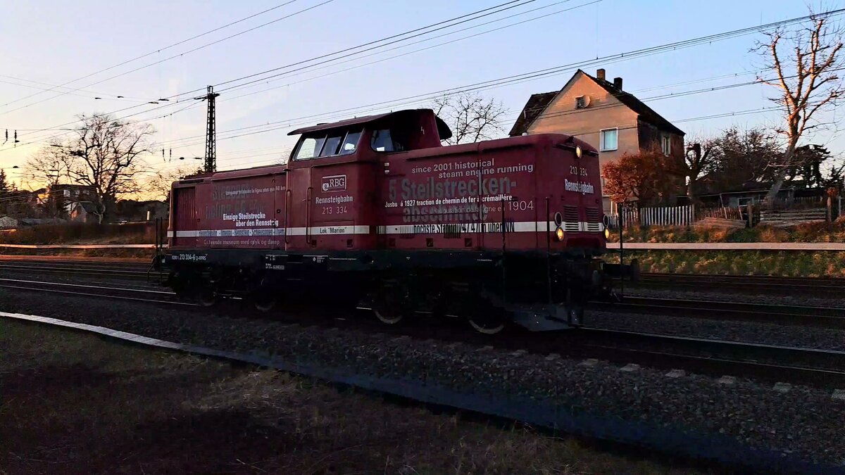213 334  Marion  Solo Tfz [NVR-Nummer: 92 80 1 213 334-6 D-RPRS] Railsystems RP GmbH am 15.02.2023 in Leipzig Wiederitzsch