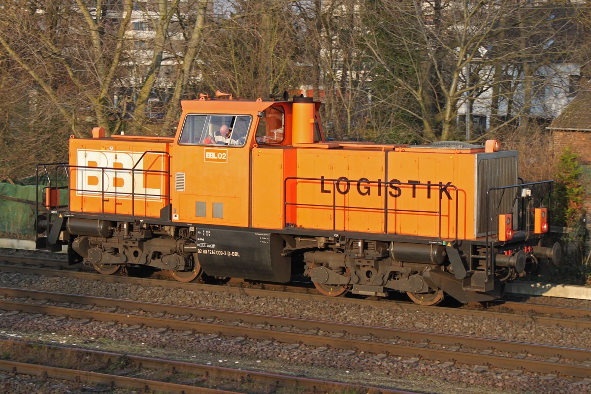 214 009 (BBL 02) fuhr am 12.3.14 Lz durch Ratingen-Lintorf.