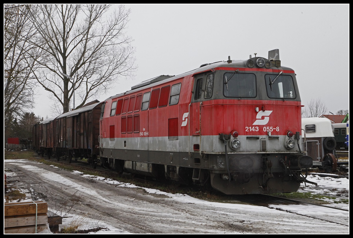 2143 055 abgestellt in Mistelbach Lokalbahn am 9.1.2019.