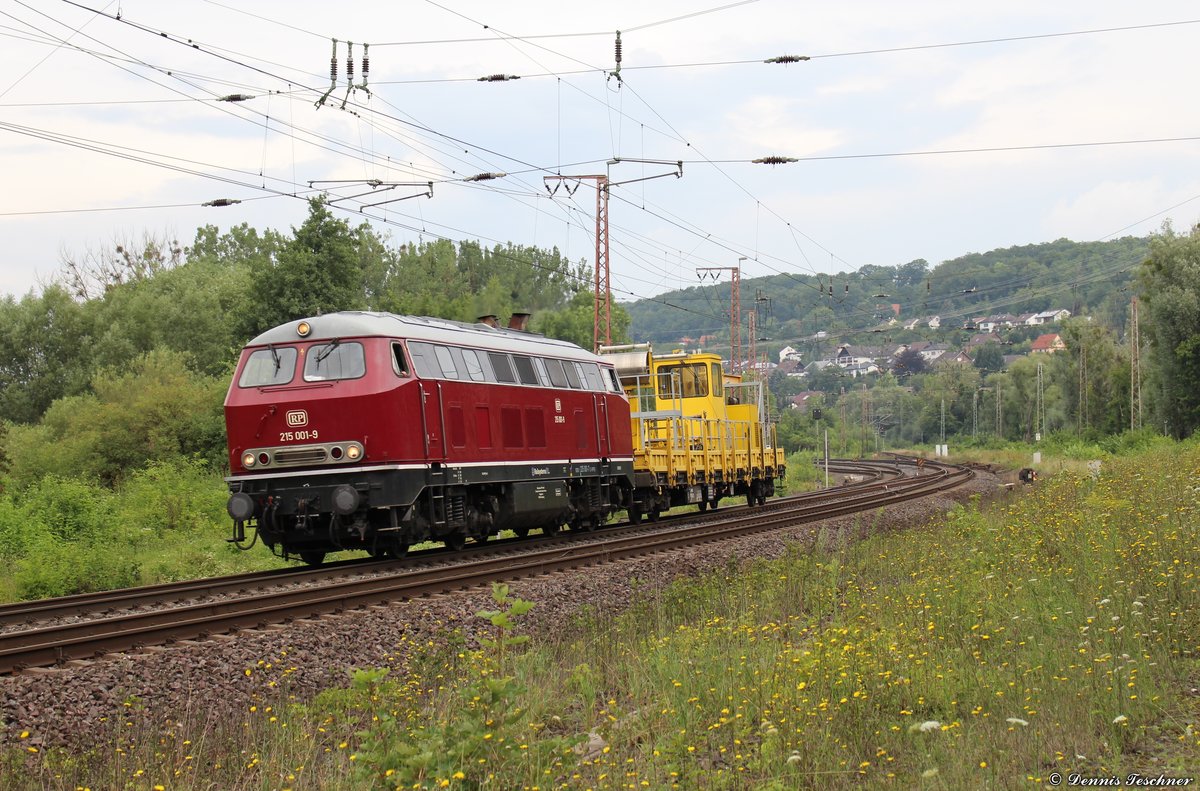 215 001-9 Railsystems mit kurzem Bauzug (1 Wagen) bei Kreiensen am 02.08.2017